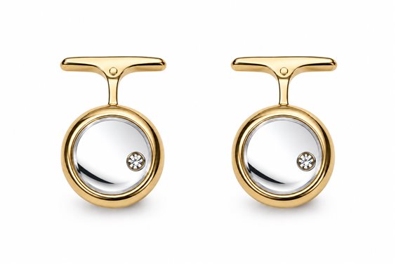 Cufflinks Cianfrone Gioielli Man in Gold Diamante 0.02 Ct GEOR-10-198 - GEOR-10-198